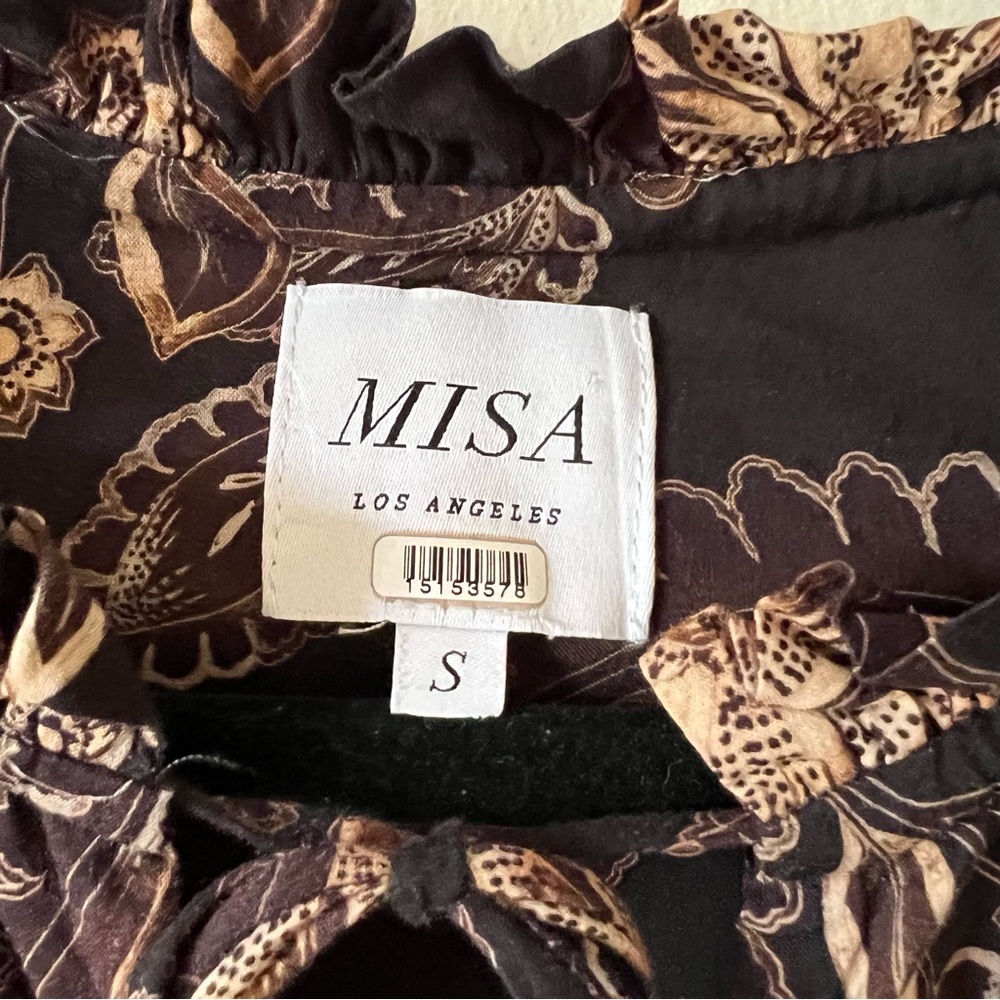 Misa Los Angeles Black and Brown Floral Mini Dress - Picture 4 of 6